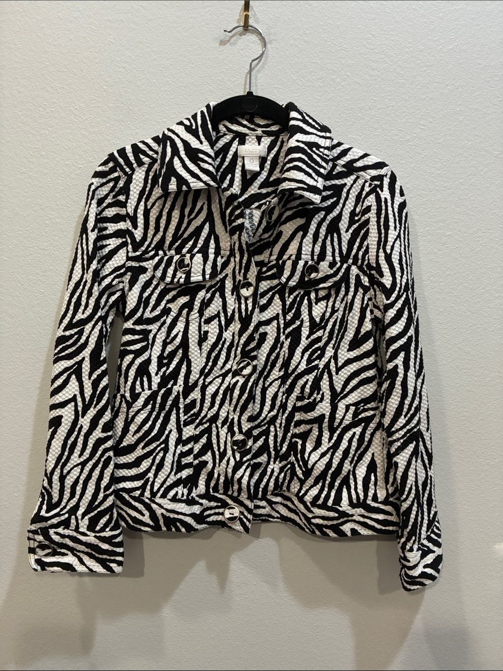 Chico's Black & White Zebra Print Jacket - Picture 2 of 7